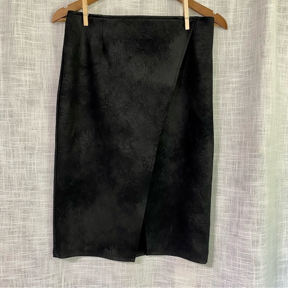 Free People Vegan Leather Crossover Pencil Skirt Size M - Picture 1 of 8